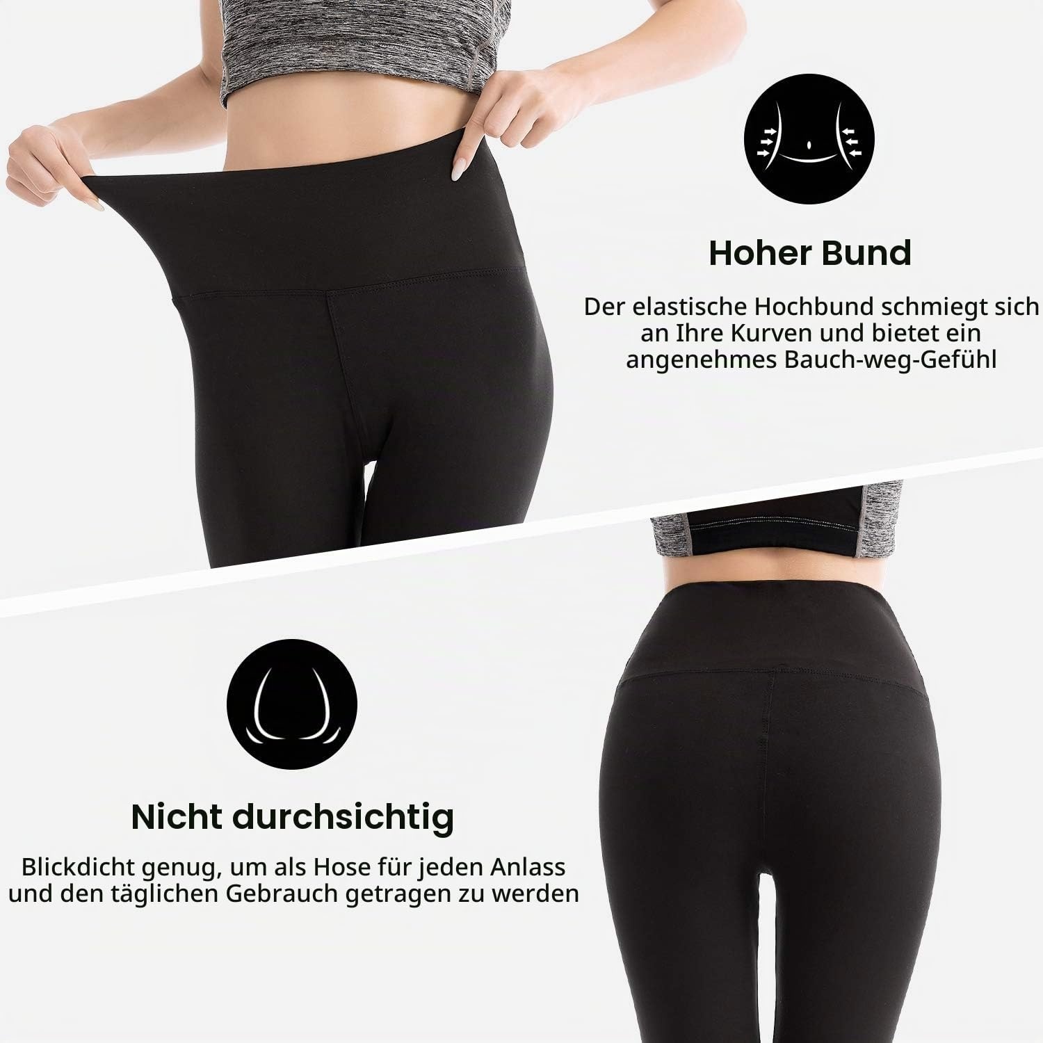 image:imageSINOPHANT Leggings Damen High Waist Leggins fr Sport1er Pack Wei