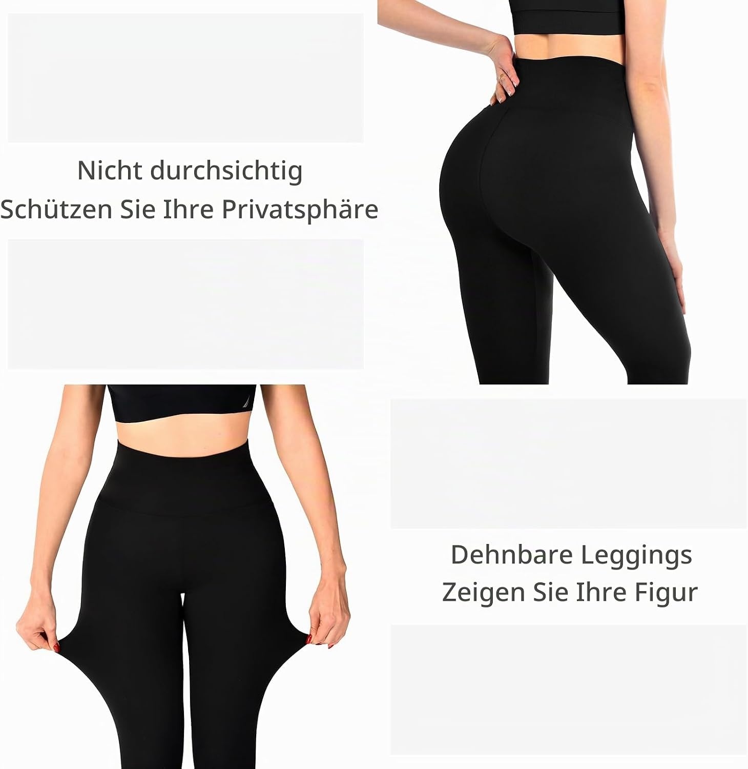 image:imageSINOPHANT Leggings Damen High Waist Leggins fr SportSchwarzHellblauRosa