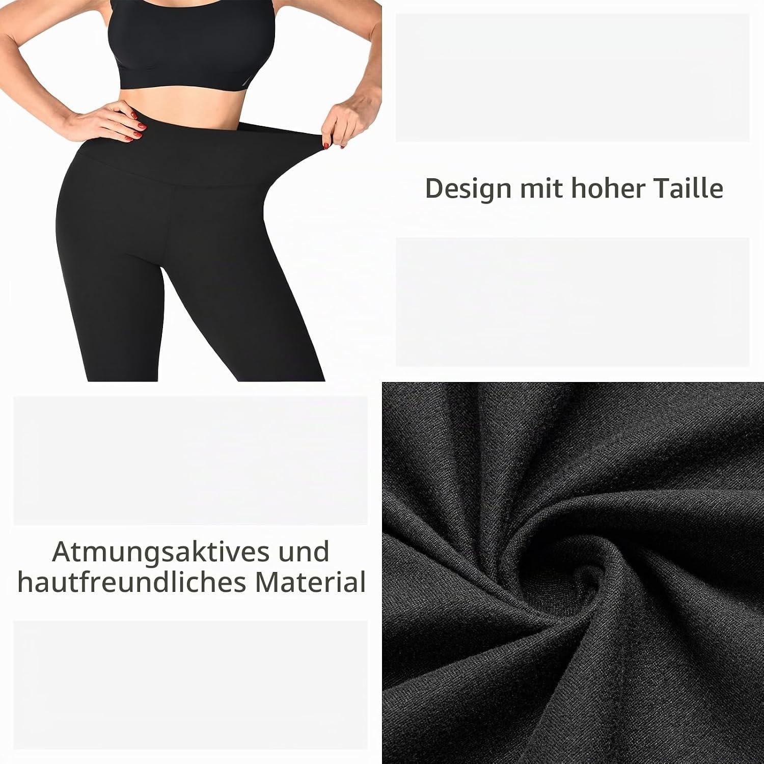 image:imageSINOPHANT Leggings Damen High Waist Leggins fr SportSchwarzZwetschgenpurpurWeinrot
