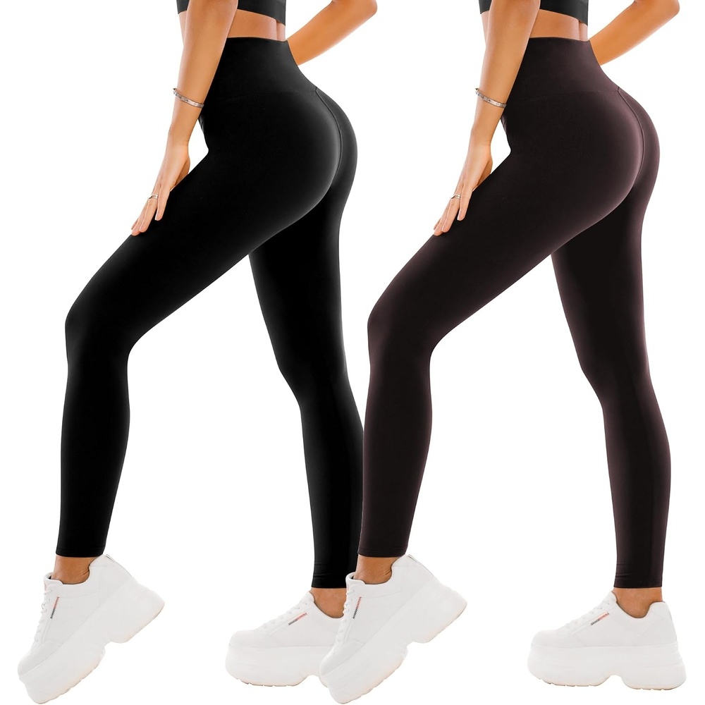 image:imageSINOPHANT Leggings Damen High Waist Leggins fr Sport2er Pack SchwarzDunkelbraun