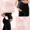 SINOPHANT Damen Umstandsleggings mit Taschen(1 Packung Schwarz)