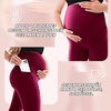 SINOPHANT Damen Umstandsleggings mit Taschen(1 Packung Weinrot)