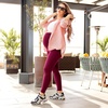 SINOPHANT Damen Umstandsleggings mit Taschen(1 Packung Weinrot)