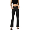 SINOPHANT Flared Yogahose Damen Leggings High Waist Schlaghose Blickdicht Leggins Bootcut Jogginghose with Taschen(Braun)