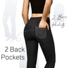 SINOPHANT Flared Yogahose Damen Leggings High Waist Schlaghose Blickdicht Leggins Bootcut Jogginghose with Taschen(Schwarz)