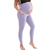 SINOPHANT Damen Umstandsleggings mit Taschen(1 Packung Fliederfarben)