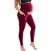 image:imageSINOPHANT Damen Umstandsleggings mit Taschen1 Packung Weinrot