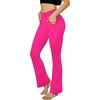 image:imageSINOPHANT Flared Yogahose Damen Leggings High Waist Schlaghose Blickdicht Leggins Bootcut Jogginghose with TaschenRosa