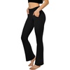 image:imageSINOPHANT Flared Yogahose Damen Leggings High Waist Schlaghose Blickdicht Leggins Bootcut Jogginghose with TaschenSchwarz