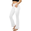 image:imageSINOPHANT Flared Yogahose Damen Leggings High Waist Schlaghose Blickdicht Leggins Bootcut Jogginghose with TaschenWei