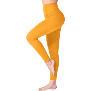 SINOPHANT Leggings Damen High Waist Leggins für Sport(#1er Pack Dunkelgelb)