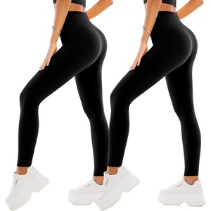 SINOPHANT Leggings Damen High Waist Leggins für Sport(#2er Pack Schwarz/Schwarz)
