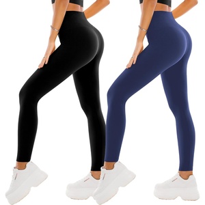 SINOPHANT Leggings Damen High Waist Leggins für Sport(#2er Pack Schwarz/Schwarzblau)
