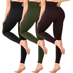 SINOPHANT Leggings Damen High Waist Leggins für Sport(Schwarz/Armee Grün/Braun)